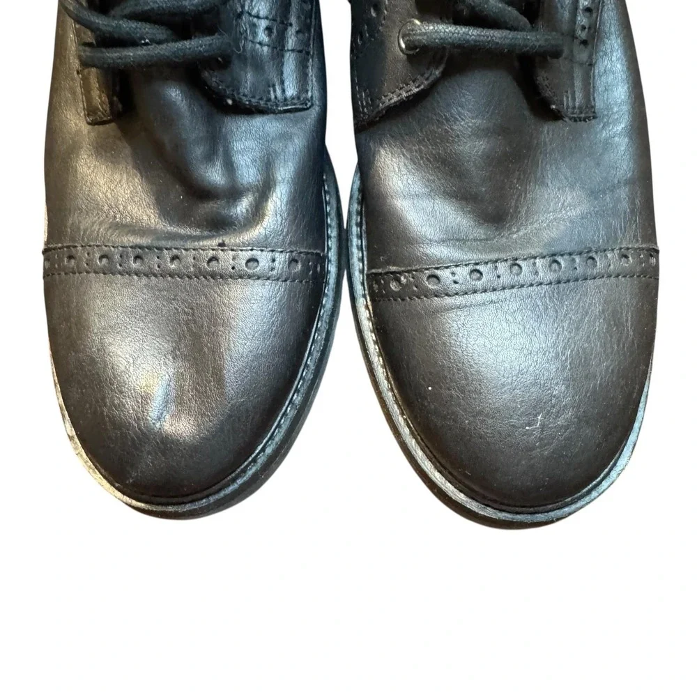 Tommy Hilfiger Boots Mens Size 12‎ Black Leather Combat Lined Lug Sole TMHERBIE